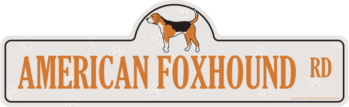 American Foxhound Street Sign