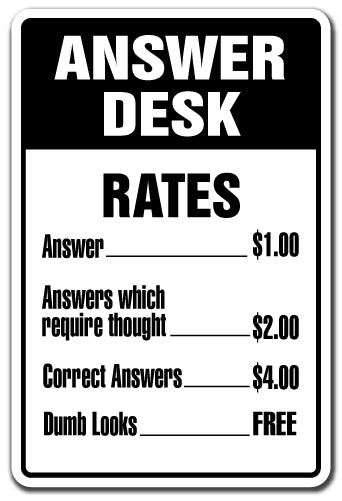 Answer Desk Vinyl Decal Sticker