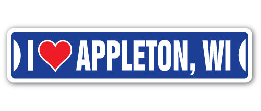I Love Appleton, Wisconsin Street Vinyl Decal Sticker