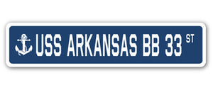 USS Arkansas Bb 33 Street Vinyl Decal Sticker