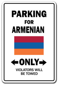 Parking For Armenian Only Armenia Flag Pride Vinyl Decal Sticker