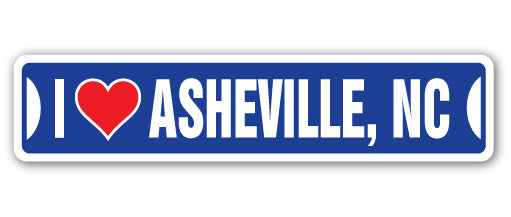 I Love Asheville, North Carolina Street Vinyl Decal Sticker