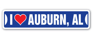 I LOVE AUBURN, ALABAMA Street Sign