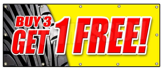 Buy 3 Tires Get 1 Free Banner