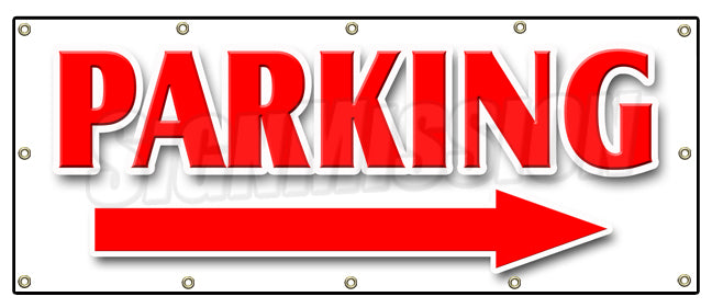 Parking Right Arrow Banner