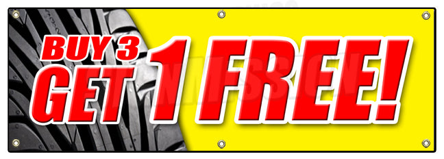 Buy 3 Tires Get 1 Free Banner
