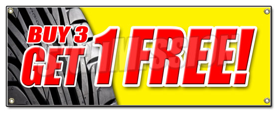 Buy 3 Tires Get 1 Free Banner