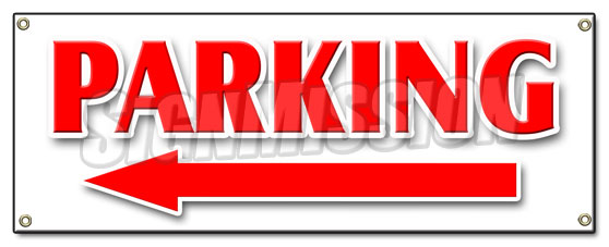 Parking Left Arrow Banner