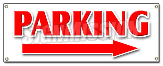 Parking Right Arrow Banner