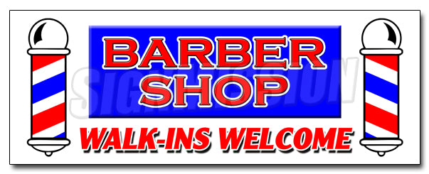 Barber Shop Walk-Ins Wel Decal