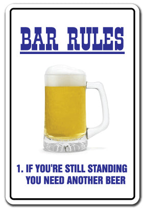 Bar Rules Vinyl Decal Sticker