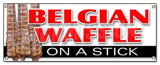 Belgian Waffle On A Stick Banner