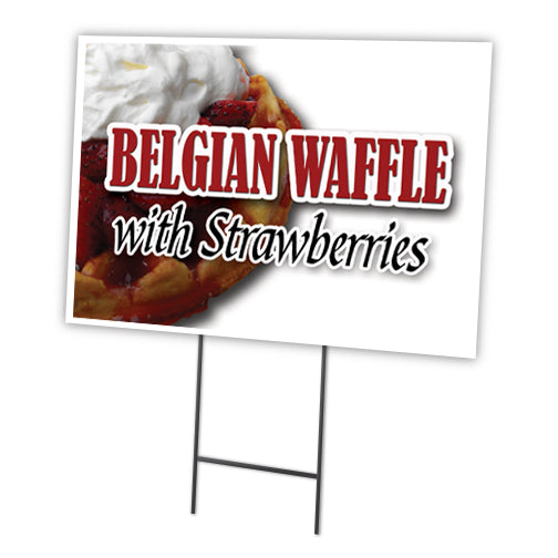 BELGIAN WAFFLE WITH STRAWBERRIES