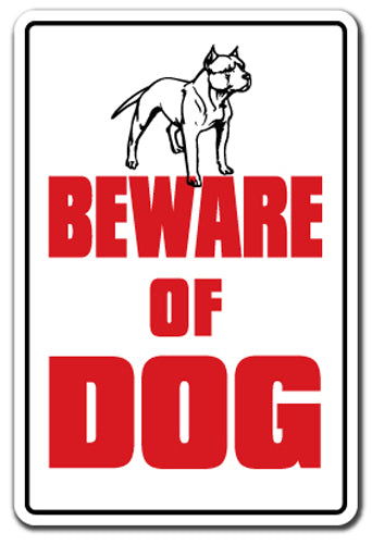 Beware Of Dog Vinyl Decal Sticker