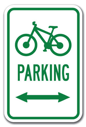 Bicycle Parking with double arrow with Symbol