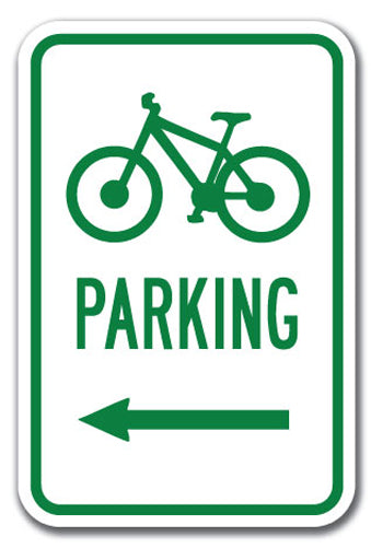 Bicycle Parking with left arrow with Symbol