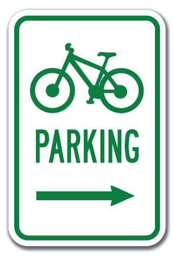 Bicycle Parking with right arrow with Symbol