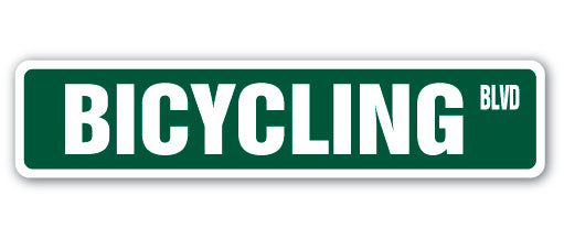 Bicycling Street Vinyl Decal Sticker