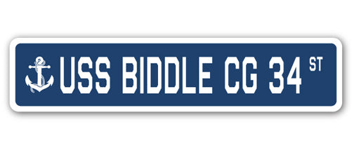 USS Biddle Cg 34 Street Vinyl Decal Sticker