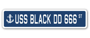 USS Black Dd 666 Street Vinyl Decal Sticker