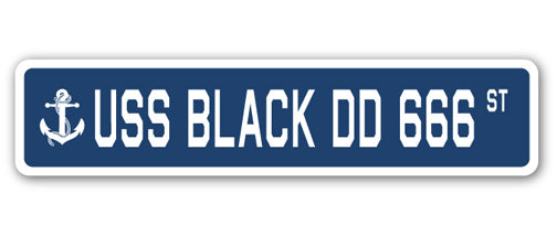 USS Black Dd 666 Street Vinyl Decal Sticker