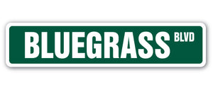 BLUEGRASS Street Sign