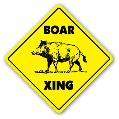 Boar Crossing Vinyl Decal Sticker