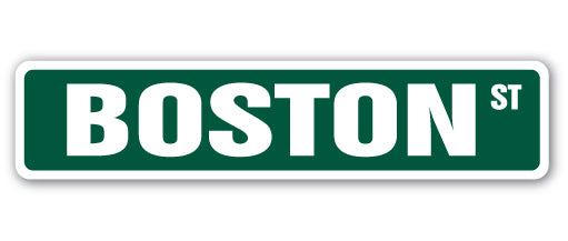 BOSTON Street Sign Mass New England MA Massachusetts Tea Party chowder Charles