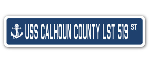 USS Calhoun County Lst 519 Street Vinyl Decal Sticker