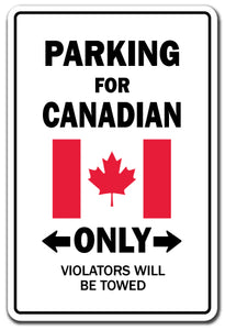 Parking For Canadian Only Canada Flag Pride Vinyl Decal Sticker