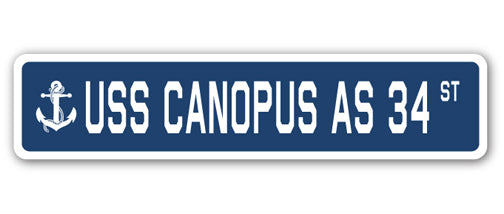 USS CANOPUS AS 34 Street Sign