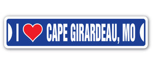 I Love Cape Girardeau, Missouri Street Vinyl Decal Sticker