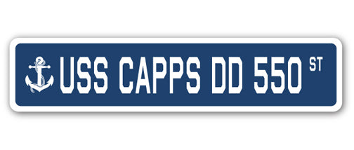 USS CAPPS DD 550 Street Sign
