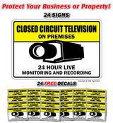 VIDEO SURVEILLANCE CCTV ~24 Signs & 24 Free Decals~