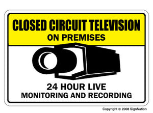 VIDEO SURVEILLANCE CCTV ~1 Sign ~ closed circuit camera