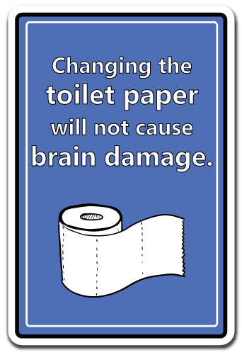 Changing Toilet Paper Vinyl Decal Sticker