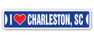 I Love Charleston, South Carolina Street Vinyl Decal Sticker