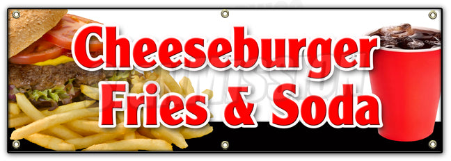 Cheeseburger Fries Soda Banner