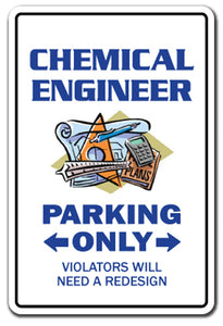 Chemical Engineer Parking Vinyl Decal Sticker