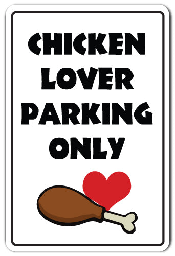 Chicken Lover Parking Only Vinyl Decal Sticker