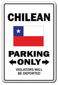 Chilean Parking Vinyl Decal Sticker