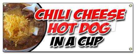 Chili Cheese Hot Dog Cup Banner