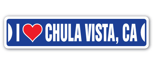 I Love Chula Vista, California Street Vinyl Decal Sticker