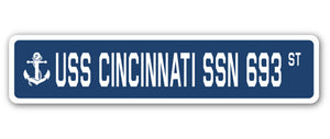 USS Cincinnati Ssn 693 Street Vinyl Decal Sticker