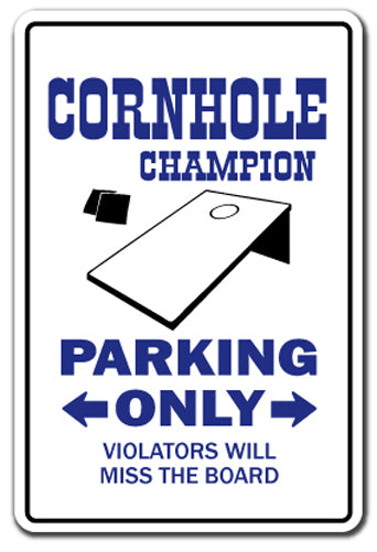 Cornhole Champion Parking Vinyl Decal Sticker