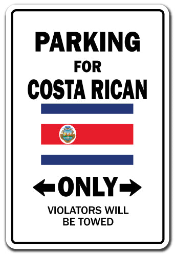 Parking For Costa Rican Only Costa Rica Flag Pride Vinyl Decal Sticker