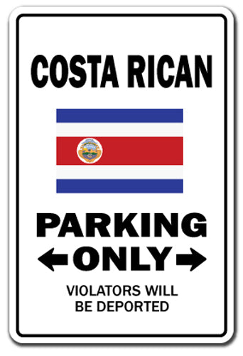 Costa Rican Parking Vinyl Decal Sticker