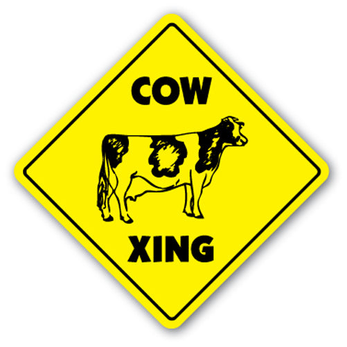 Cow Crossing Vinyl Decal Sticker