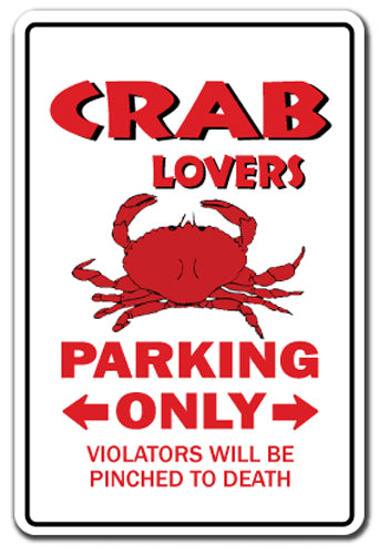 Crab Lovers Parking Vinyl Decal Sticker