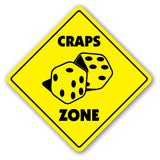 CRAPS ZONE Sign casino game dice card room gambling